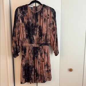 Mango Tie-Dye Draped Sleeve Dress with open back Size S